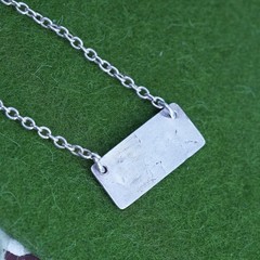 18″, sterling silver necklace, 925 circle chain tag pendant embossed 11.22.03