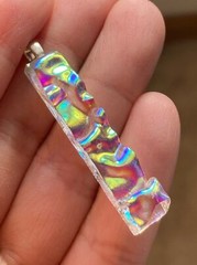 925 sterling silver rainbow color dichroic glass Pendant