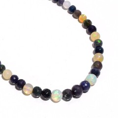 17.55 Ct. Natural Fire Ethiopian Opal Gemstone Round Beads Bracelet 7-8″ A-2236