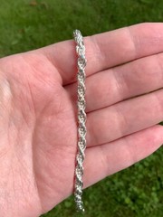 4 mm Sterling Silver Rope Bracelet 7” Artisan Handcrafted 12.5 Grams