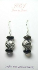 Iolite Dark Blue Roundel 10mm Gemstone Earrings .925 Sterling Silver 1 1/2″ Hook