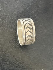 Old Pawn Men Women Wedding Band Navajo Stamped Sterling Silver Ring Sz 12 20054