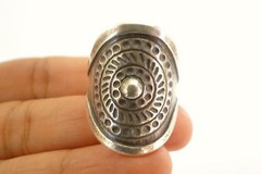 Tribal Motif Karen Thai Hill Tribe No Stone Sterling Silver Ring Size 7
