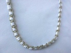 PUKA SHELL HEMP SURFER CHOKER NECKLACE Heishi Braided 17″ US Gift New