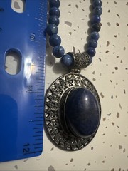 Lapis Lazuli Beaded Pendant Necklace