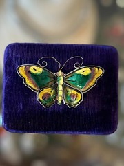 Vintage David Andersen Norway Sterling Silver & Glass Enamel Butterfly Brooch