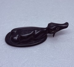 Rare 1969s Ox Horn Tribal Pendant Carved Water Buffalo 3.5” Folk Art Decor 25
