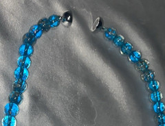 Handmade Glass Beaded Necklace With Magnetic Clasp And Earrings Set