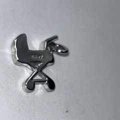 New Sterling silver handmade charm pendant, 925 baby stroller cart
