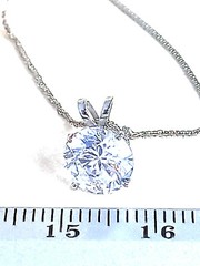 Desingr 8mm Diamond Solitaire Necklace 18k Solid Gold Anniversary gift wife 2ct