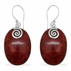 Sponge Coral Earrings Women’s in Sterling Silver TGW 12.50 cts.