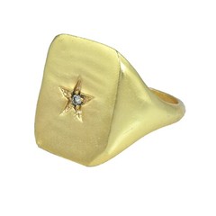 Marzena Ring Handcrafted gold plated brass Ring with 2mm round Cubic Zirconia