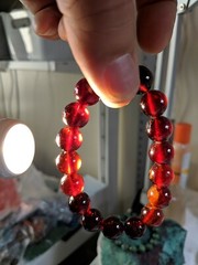 Hessonite GARNET bead bracelet MEN Stretch 12mm 7 7.5 8 8.5 inch