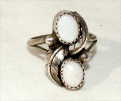Sterling Silver Mother of Pearl, Southwestern Ring, Size 5-1/2