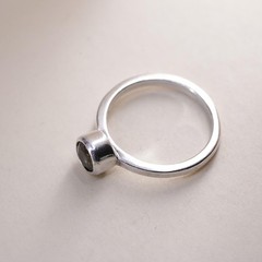 Size 5, vintage Sterling 925 silver ring, engagement stackable ring citrine