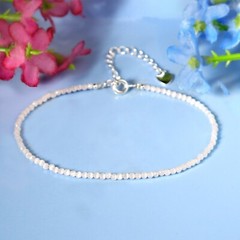 Natural Faceted Selenite Healing Reiki Charka Crystal Minimalist Dainty Bracelet