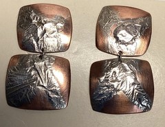 Hand Made Designer Earrings Copper, Silver 1980’s