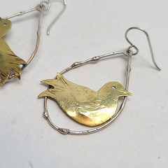 Roggio Handmade Bird Earrings Sterling Silver 925 Brass Dangle Drop Artisan