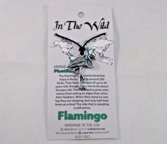 Flamingo Pendant Lead free Safe Pewter 1-1/2″ x 1″ Corded Made in USA Eco Smart