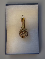 Hand Blown Bottle Pendent / River Jordan Rememberance/ Certificate/preowned