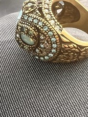Cocktail Ring Heidi Daus sz 9 big sparkly ring Crystal Domed Heavy Statement