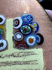 Murano Enamel Copper Millefiori Glass Pendant Flower Basket impressionism