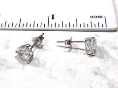 Solid 18k White Gold diamond Necklace Pendant Stud Earrings Heart Diamond HMADE
