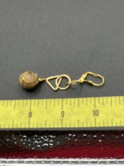 GOLD WIRE WRAPPED PICTURE JASPER HEART PENDANT NECKLACE EARRING SET