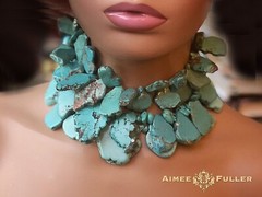Fat Turquoise Howlite Chunky Rainbow Statement Necklace Red Pink Orange Blue