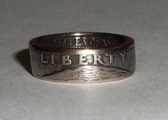 BIRTH YEAR US QUARTER handmade coin ring size 4-12 1965 – 98 what is your year?