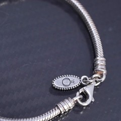 6.5” 3mm, vintage Pandora ALE sterling silver 925 handmade snake chain bracelet