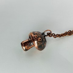 Copper Necklace Mushroom Fungi Mini Small Toadstool Handmade Jewelry Pendant #1
