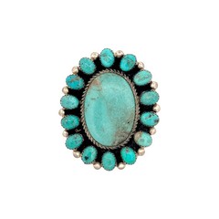 Robert Shakey, Ring, Kingman Turquoise, Sterling Silver, Navajo, 10