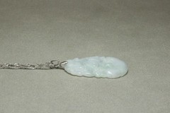 Natural White green A Jadeite jade Hand-Carved tiger (Chinese Zodiac) Pendant