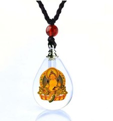 Crystal Bottle Pendant Tibetan Buddhist Green Tara Talisman Necklace –
