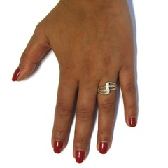 Sterling Silver Ring Stamped Genuine Solid 925 With 3x3mm Cubic Zirconia Empress