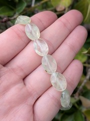 Faceted Prehnite Handmade Crystal Bracelet 7.25in