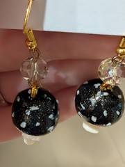Black Handmade Clay Mushroom Earrings – OOAK Magical Witchy Dopamine Jewelry 🍄✨