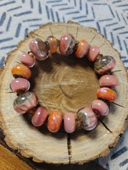 Swirl LAMPWORK Swarovski Crystal bead Bracelet 9.25 Sterling