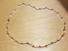 Genuine PEARL Necklace, 23″ Long, 8 mm beads , HAND MADE in USA