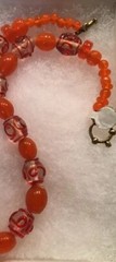 Chunky Tangerine Glass Beaded 20” Apricot Necklace Golds Oranges Glass Beads NEW