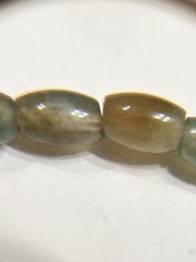 fine moss agate, jade & dino bone beaded bracelet 9.25” magnetic clasp