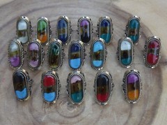 Alpaca Silver Epoxy Adjustable Ring – Handcrafted Silver Epoxy Rings – Oval