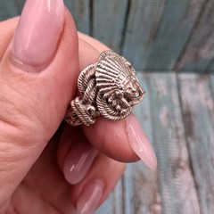 Southwestern Native American Navajo Chief Men’s Ring Size 9.75 Sterling Silver