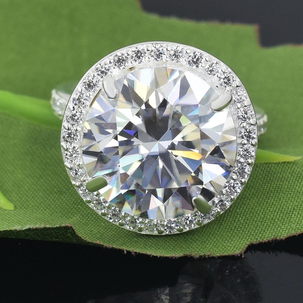 RARE Natural 12 Ct White Diamond Solitaire Ring With Certificate, Great Sparkle