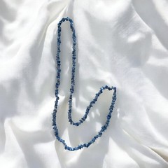 Kyanite Chip Bead Necklace Blue Gemstone Strand Polished Crystal Boho Healing