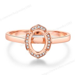 Fatanstic Oval 8x6mm SI Diamond Ring Anniversary Solid 14K Rose Gold Brilliant