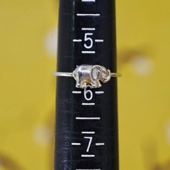 Size 5.5, vintage Sterling silver handmade ring, 925 elephant stackable ring