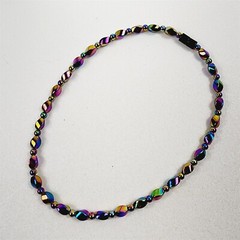 Rainbow Short Twist Magnetic Beaded Necklace Therapeutic Handmade