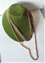Chain Necklace signed GOLDETTE NY. Multichain Gold Tone. 30″ long